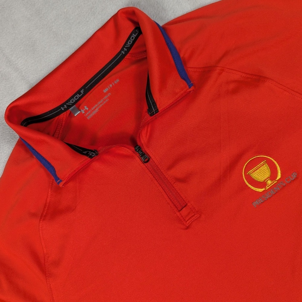 Under Armour Golf Mens Presidents Cup Quail Hollow 1/4 Zip Pullover Red Small